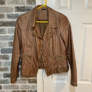 Camel Vegan Leather Jacket
